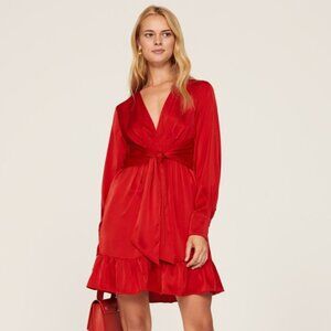 Satin Tie Front Dress